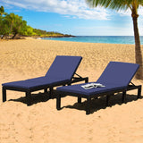 Tangkula Patio Wicker Lounge Chair, Outdoor Rattan Adjustable Reclining Backrest Lounger Chairs