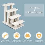 Tangkula Pet Stairs for Cats and Dogs, 4-Step Carpeted Ladder Ramp Cat Climber Cat Scratching Post