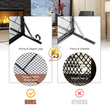 44.5 x 33.5 Inch Double-Door Fireplace Screen, 2-Panel Large Flat Wrought Metal Fire Spark Guard Gate Cover for Home