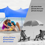Tangkula Family Beach Sunshade, UPF50+ Sun Shade Tent with Aluminum Poles
