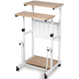 Tangkula Mobile Standing Desk, Height Adjustable Laptop Cart Computer Workstation