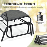 2-Person Patio Swing Glider Bench, Outdoor Rocker Glider Loveseat Chair