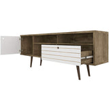 Tangkula Mid-Century Modern TV Stand for TVs up to 65 Inch, Wooden TV Console Table with Storage Shelves