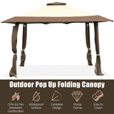 Tangkula Gazebo 13' x 13', Pop Up Gazebo Tent, Suitable for Patio and Garden