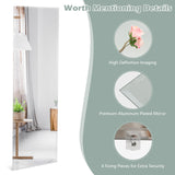 Tangkula Full Length Mirror Wall Mounted , 43 x 15 Inch Rectangle Frameless Mirror w/Beveled Edge, Wall Dressing Mirror