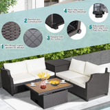 Tangkula 7 Pieces Outdoor Hand-Woven PE Wicker Furniture Set