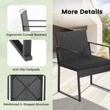 Tangkula 3 Piece Patio Furniture Set, Modern Heavy Duty All Weather Cushioned Wicker Chairs and Coffee Table Set