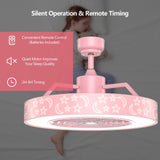 Tangkula 23Inch Ceiling Fan with Lights, Round LED Ceiling Lighting Fan with Invisible Blades & Starry Sky Acrylic Lampshade