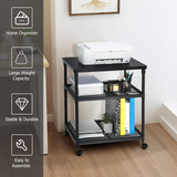 Tangkula 3-Tier Printer Stand Printer Cart, Multifunctional Utility Cart w/ Ample Storage Space