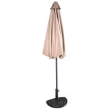 9 ft Half Round Outdoor Patio Umbrella, Market Umbrella with Crank and 5 ribs