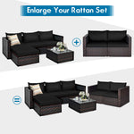 Wicker Loveseat 2 Piece - Tangkula