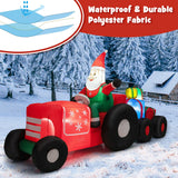 Tangkula 9 FT Christmas Inflatable Santa Claus on Truck with Gift Boxes, with Built-in LED Lights & Waterproof Fan
