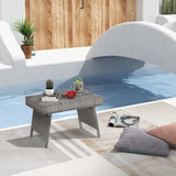 Outdoor Folding Rattan Side Table, Grey - Tangkula
