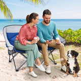 Tangkula Loveseat Camping Chair, Folding Camp Chair with Padded Seat