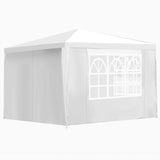 Tangkula 10'x10' Canopy Tent, Party Wedding BBQ Tent, Heavy Duty Gazebo Shelter Pavilion Cater w/4 Removable Sidewalls