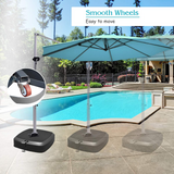 Tangkula Patio Cantilever Offset Umbrella Base with Wheels