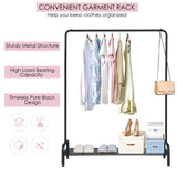 Tangkula Metal Garment Rack, Heavy Duty Clothes Stand Rack with Top Rod