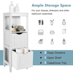 Side Floor Cabinet with 2 Switchable Drawers - Tangkula