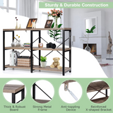 Tangkula Rustic Console Sofa Table, 3 Tier Console Table with Shelves, Industrial Foyer Table with Adjustable Feet, Living Room TV Stand