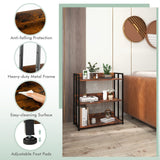 Tangkula Bookshelf, 5 Tier Industrial Book Shelf with Adjustable Shelves and Metal Frame