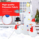 Tangkula 6 FT Inflatable White Christmas Tree with Snowman, Lighted Blow up Xmas Tree