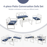 Tangkula 4 Pieces Outdoor Conversation Set