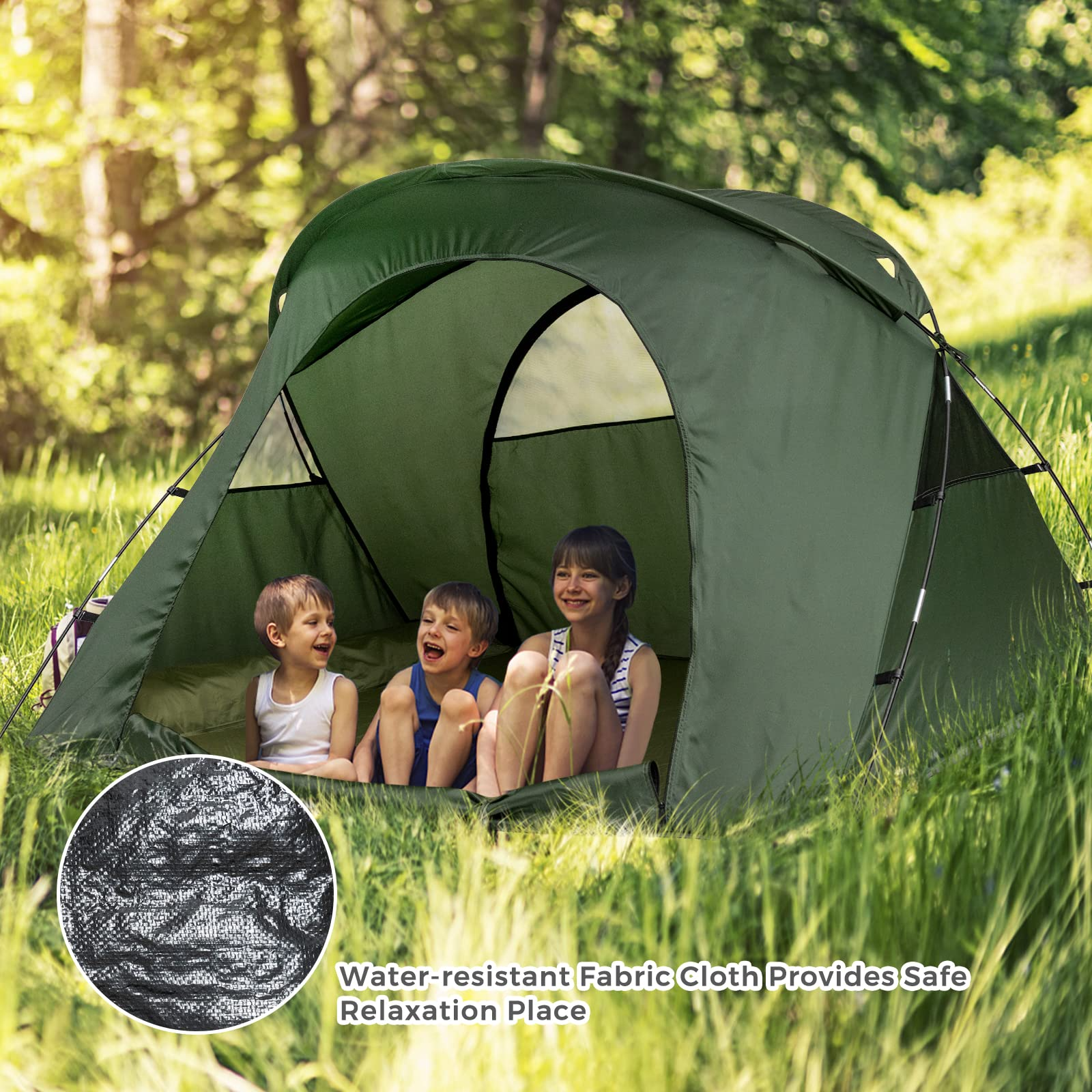 4 man tent 4-in-1 Folding Tent for 2 Persons W/Waterproof Cover & Self-Inflating – tangkula