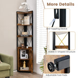 Tangkula Tall Corner Storage Cabinet, 71" Industrial 6 Tier Storage Shelf w/Door Cabinet