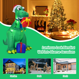 Tangkula 6 FT Christmas Inflatable Dinosaur, Indoor & Outdoor Christmas Decoration