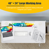 Manual Height Adjustable Standing Desk, 48" x 24" Crank Sit to Stand Desk