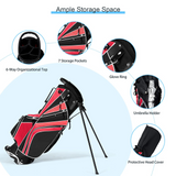 Tangkula Golf Stand Bag for Men & Women, Golf Carry Bag with 6 Way Divider Carry Organizer Pockets Storage