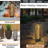 Tangkula 2 Pieces Outdoor Solar Powered Floor Lamps