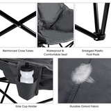 Tangkula Oversized Camping Chair, Outdoor Padded Folding Chair with Cup Holder