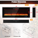 50 Inches Electric Fireplace Insert - Tangkula
