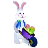 Tangkula 4FT Inflatable Easter Bunny with Pushing Cart