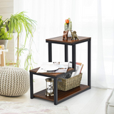 Tangkula 3-Tier Sofa Side Table, Nightstand with Storage Shelf