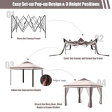 Tangkula 11x11 Ft Pop up Gazebo, 2-Tier Patio Gazebo with Netting, Carry Bag