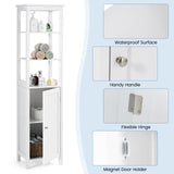Tangkula Bathroom Tall Cabinet, Bathroom Storage Floor Cabinet with 3-Level Adjustable Shelf