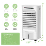 Evaporative Air Cooler, Portable Cooling Fan & Humidifier with Remote