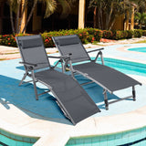 Tangkula Outdoor Aluminum Chaise Lounge Chair