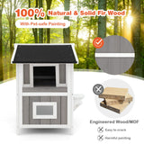 Tangkula 2-Story Outdoor Cat House