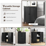 Bathroom Floor Cabinet, Black - Tangkula