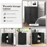 Bathroom Floor Cabinet, Black - Tangkula