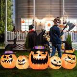 Tangkula 8 Ft Halloween Inflatable Pumpkin Family, Waterproof Halloween Yard Decoration with Built-in LED Lights, Sandbag