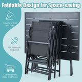 5 Pieces Patio Dining Set, No Assembly Required, Outdoor Dining Furniture with 4 Armchairs & 1 Dining Table