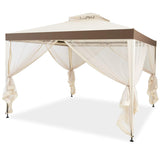 Tangkula 10'x 10' Canopy Gazebo Tent Shelter Art Steel Frame