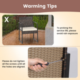 Tangkula 3 Piece Patio Furniture Set, Modern Heavy Duty All Weather Cushioned Wicker Chairs and Coffee Table Set