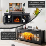 Tangkula 58 Inches TV Console with Fireplace Insert, Fireplace TV Stand for TVs up to 65 Inches