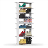 Tangkula 7 Tiers Vertical Shoe Rack, Entryway Wooden Shoes Racks, Modern Shoe Rack Organizer