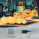 Tangkula 8 FT Halloween Inflatable Pumpkin Patch Lanterns with Witches' Cat